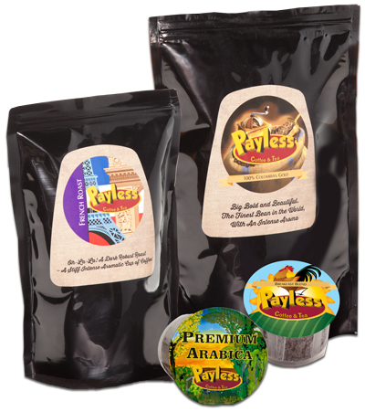 Payless Coffee Resealable Foil Bags and Single-Cup Packs