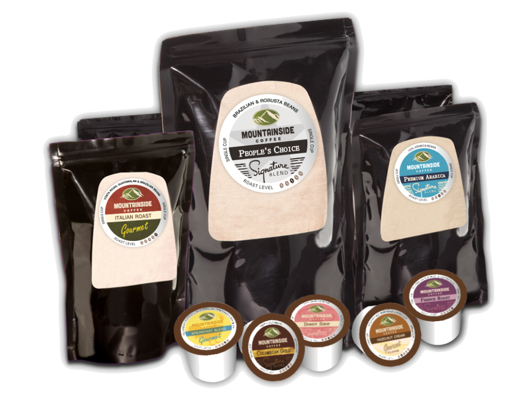 Coffee and Tea premium favorites, exotic imports, flavored